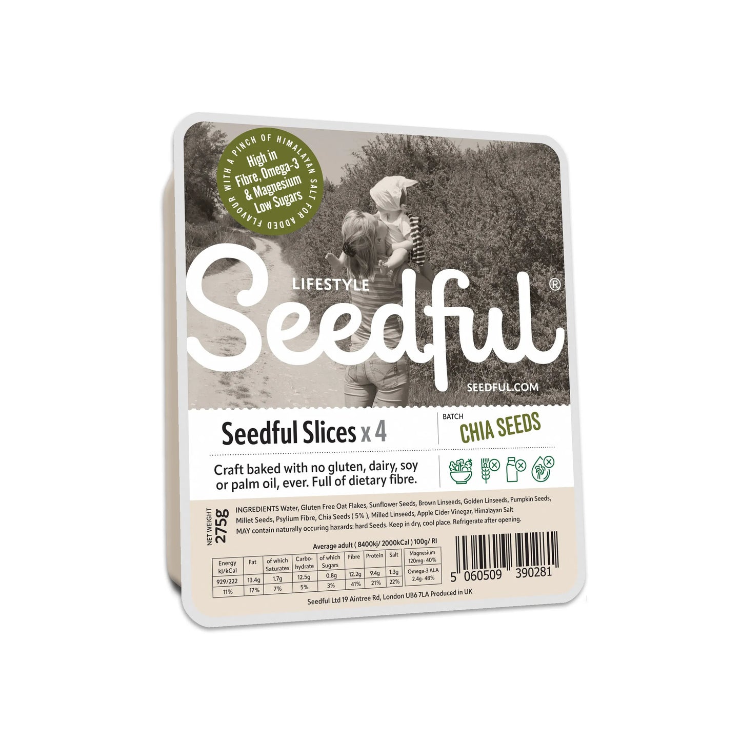 1 x 250g SEEDFUL Slices with Chia ( 4 Slices Each Pack )